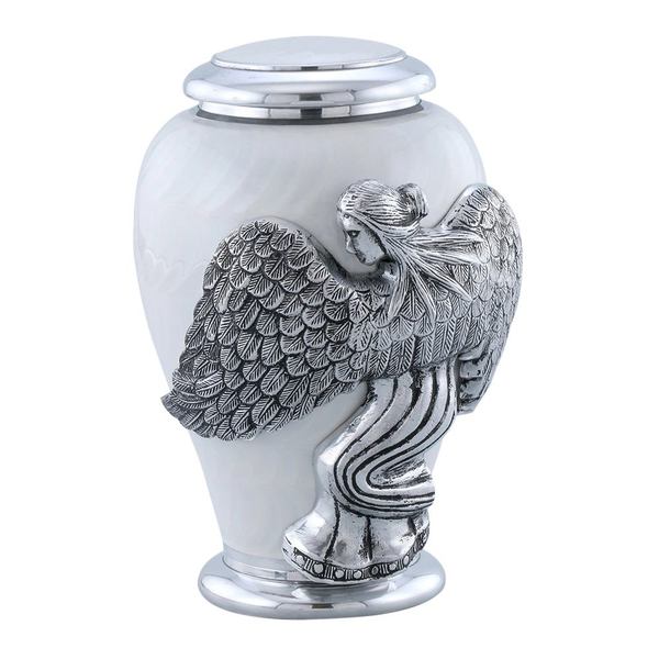 White Angel Funeral Urn